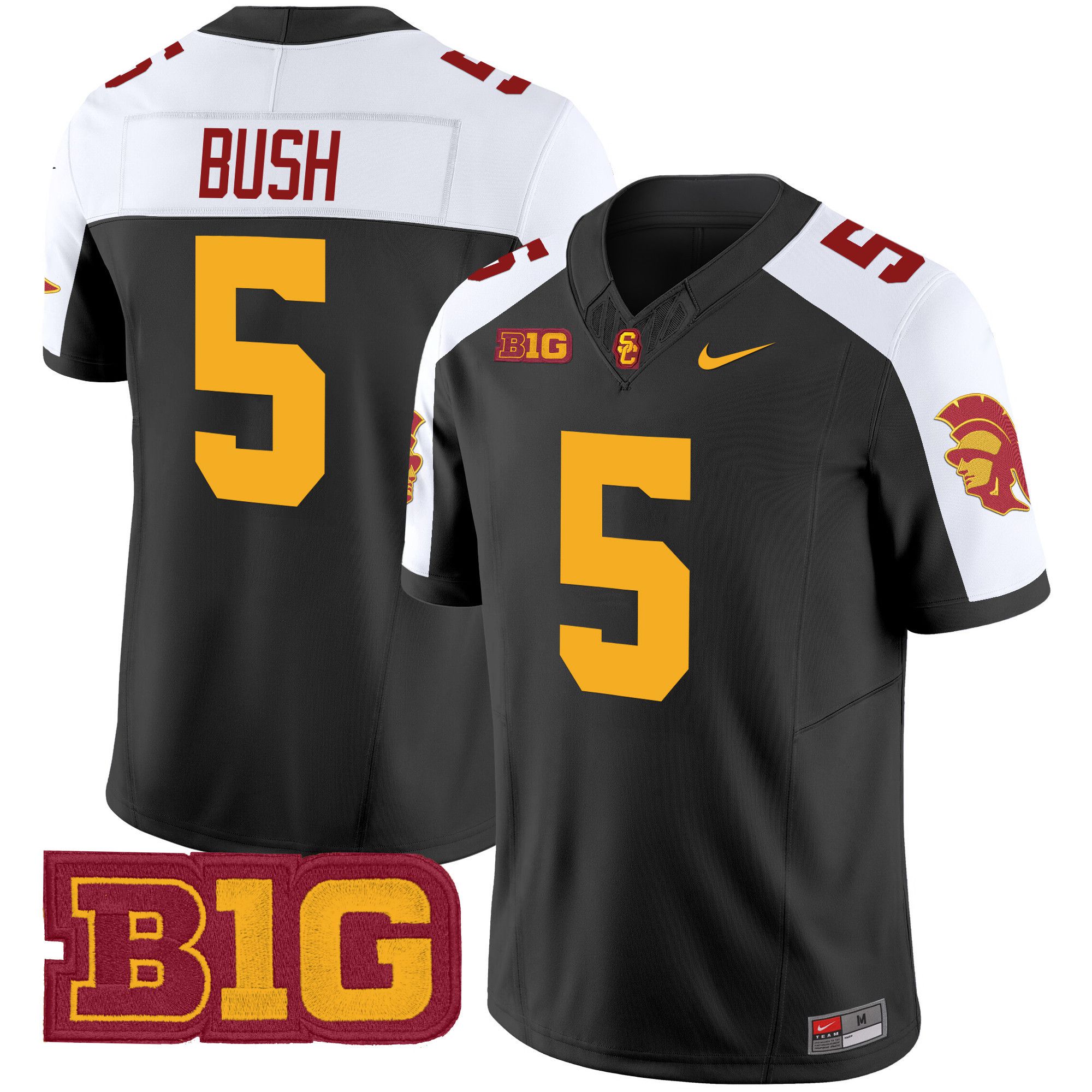 Men USC Trojans 5 Bush Black Nike 2024 Vapor Limited NCAA Jersey